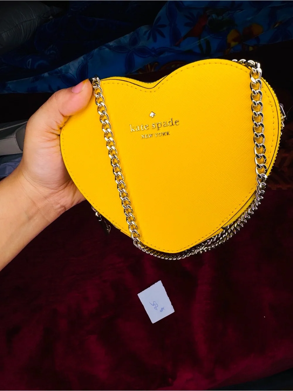 kate spade Yellow Heart-Shaped Crossbody with Gold Chain